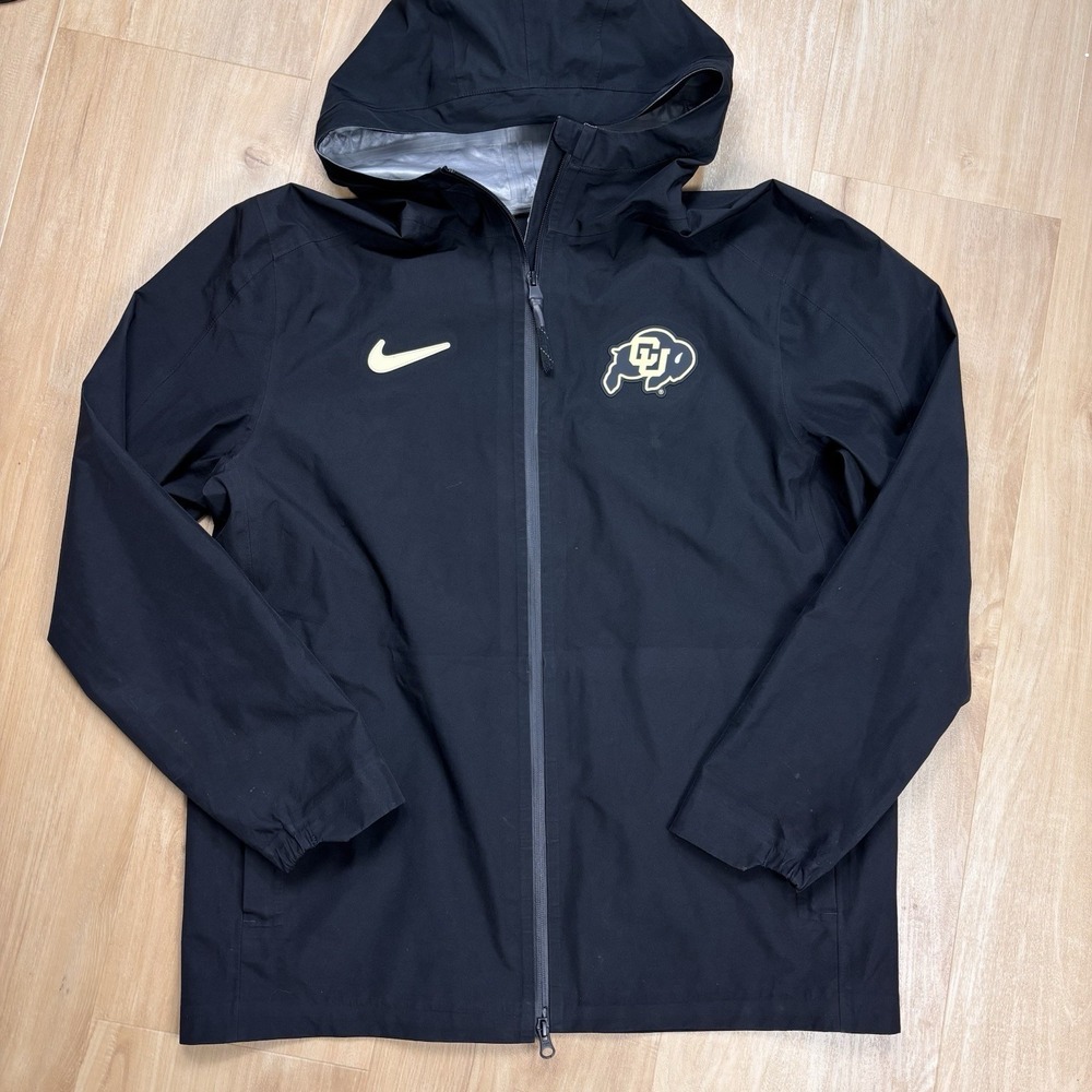Colorado Buffaloes Nike Gore Tex Jacket Men's Small Black Hooded Full Zip Rain